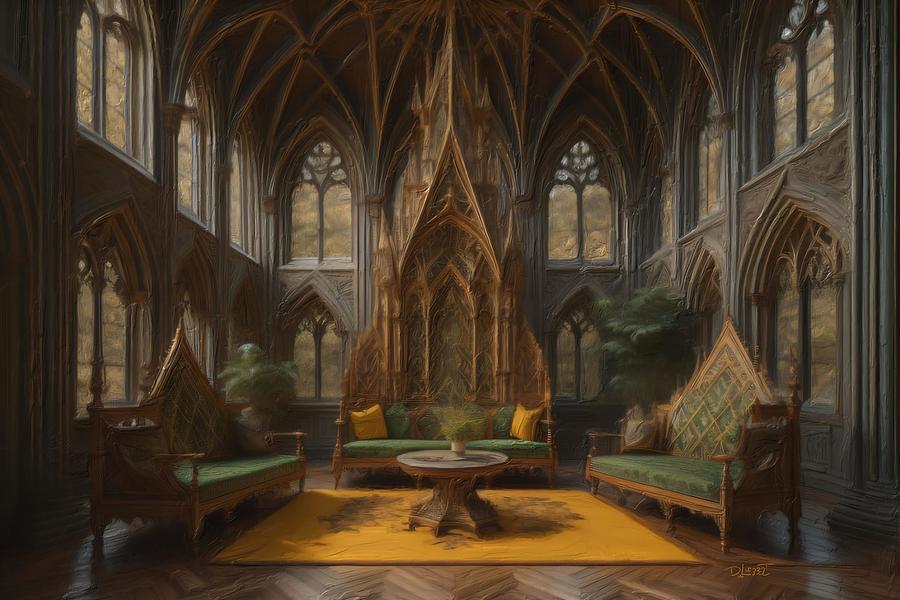 Gothic Living Room Digital Art by David Luebbert