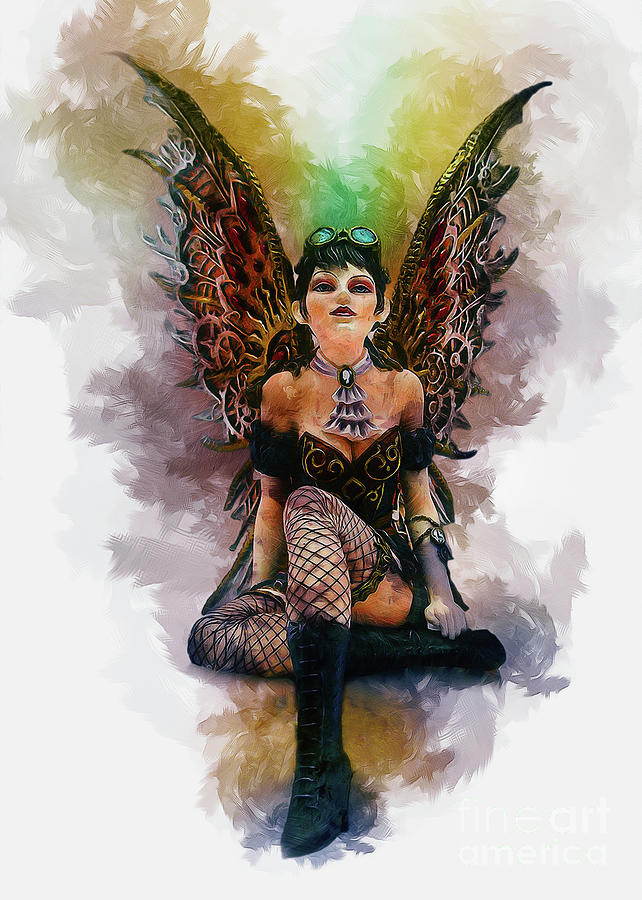 Gothic Steampunk Angel Digital Art by Ian Mitchell