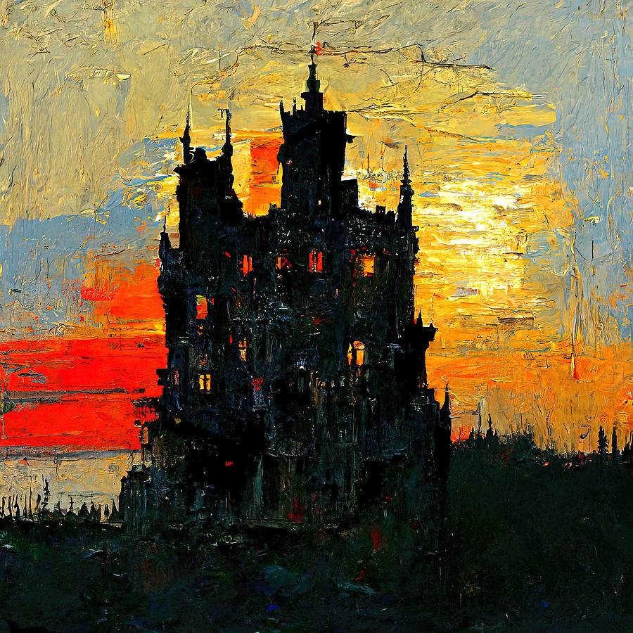 Gothic Sunset, 01 Painting by AM FineArtPrints