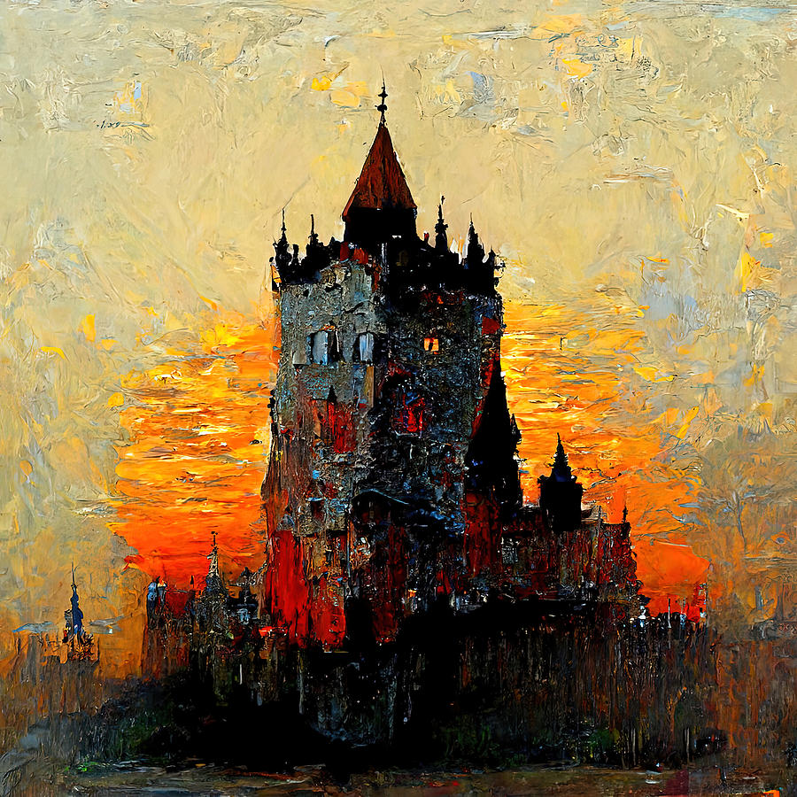 Gothic Sunset, 02 Painting by AM FineArtPrints