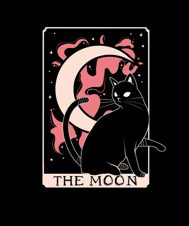 Gothic Wiccan Witch Black Cat And Moon Tarot Digital Art by Maximus ...