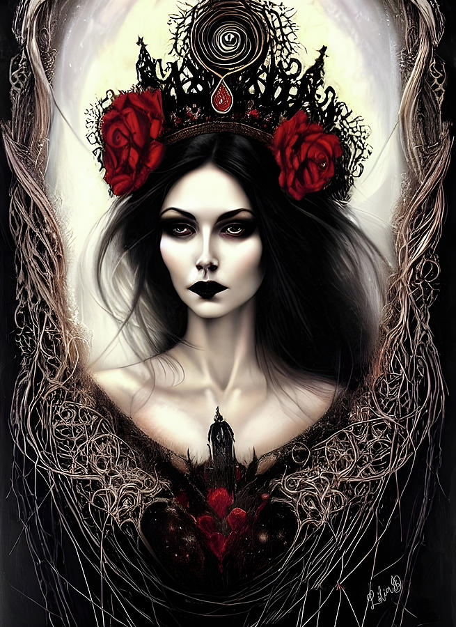 Gothic Woman Painting by Lilia D - Fine Art America