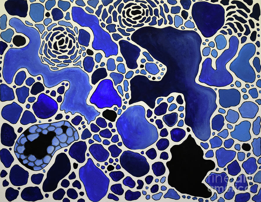 Gouache Study in Blue Painting by Nancy Mueller