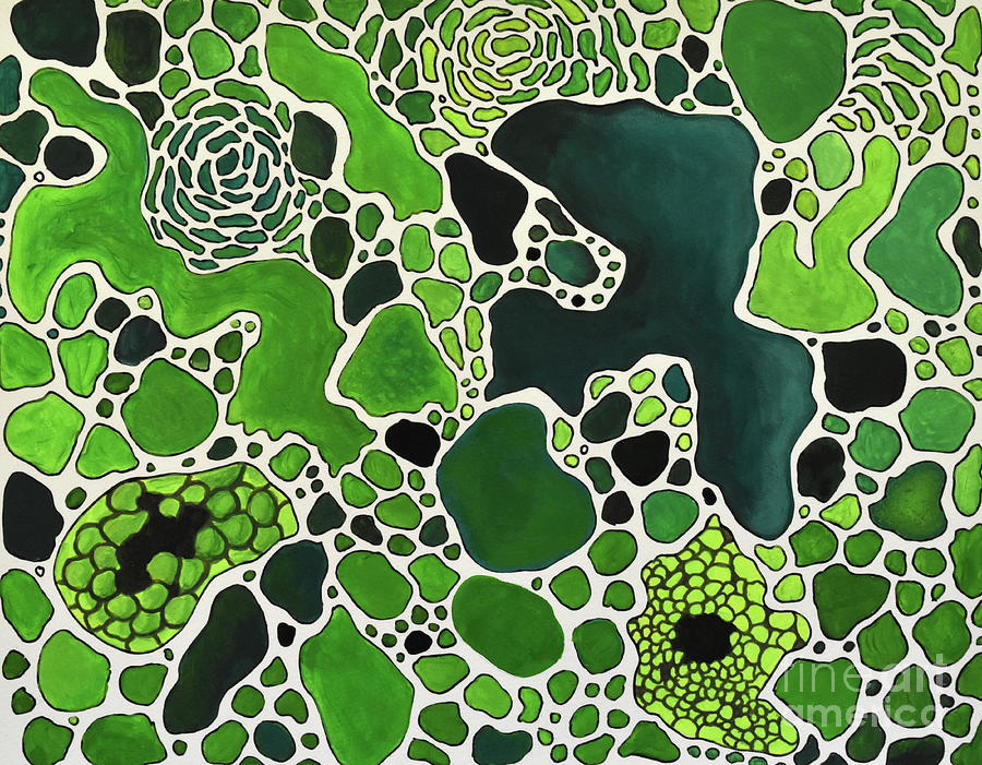 Gouache Study in Green Painting by Nancy Mueller