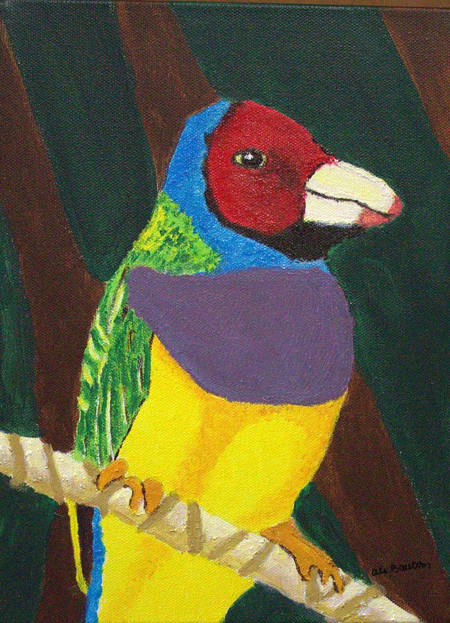 Gouldian Finch Painting by Ali Baucom