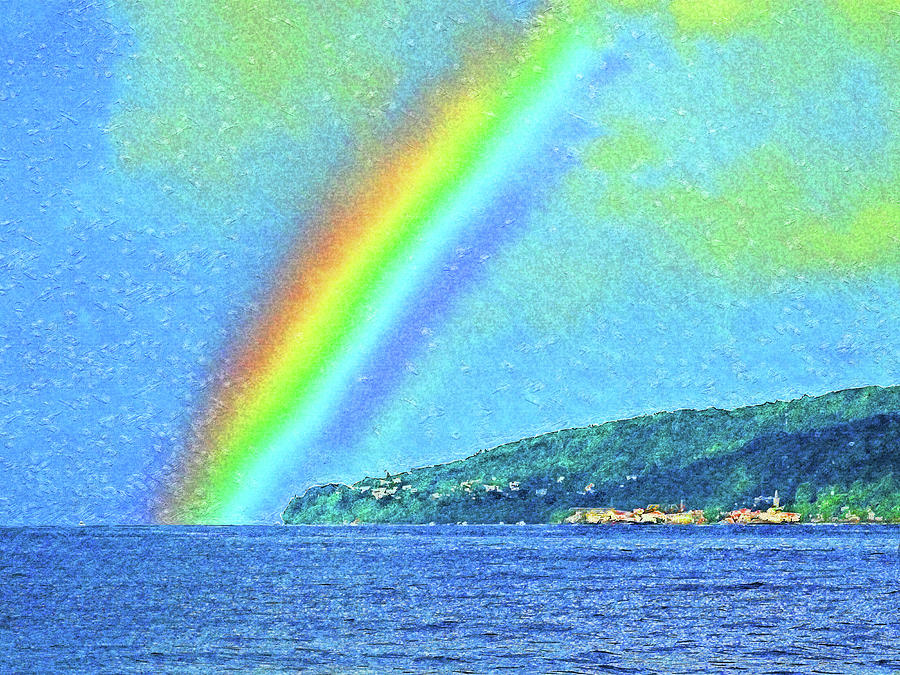 Gouyave Under the Rainbow Impressionism Digital Art by Island Hoppers Art