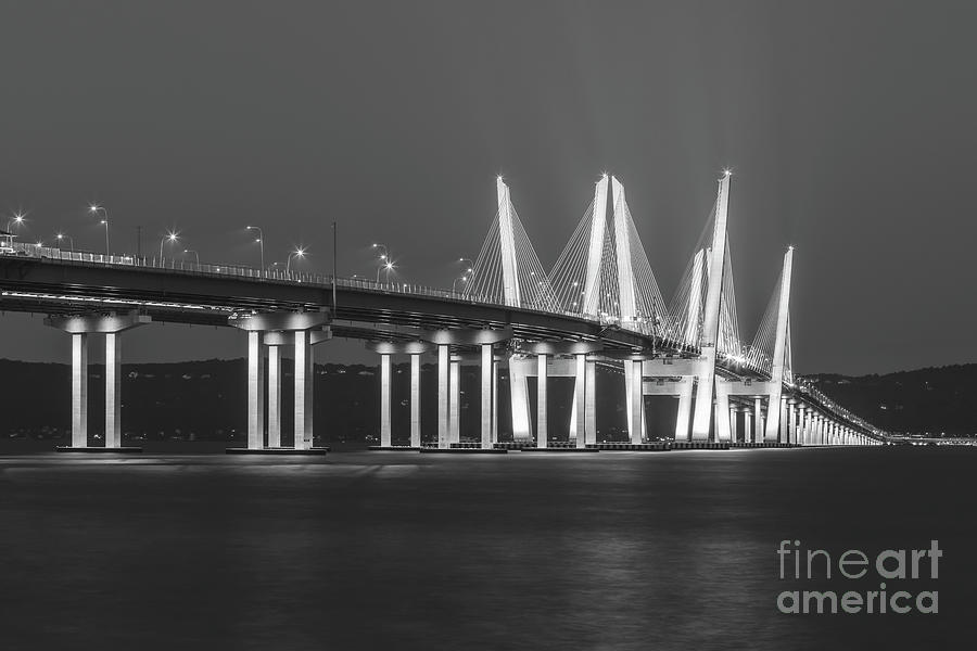 Governor Mario M. Cuomo Bridge in Blue II Photograph by Clarence Holmes