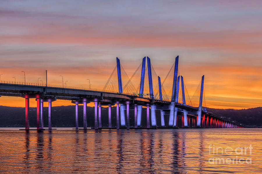 Governor Mario M. Cuomo Bridge on Columbus Day II Photograph by Clarence Holmes