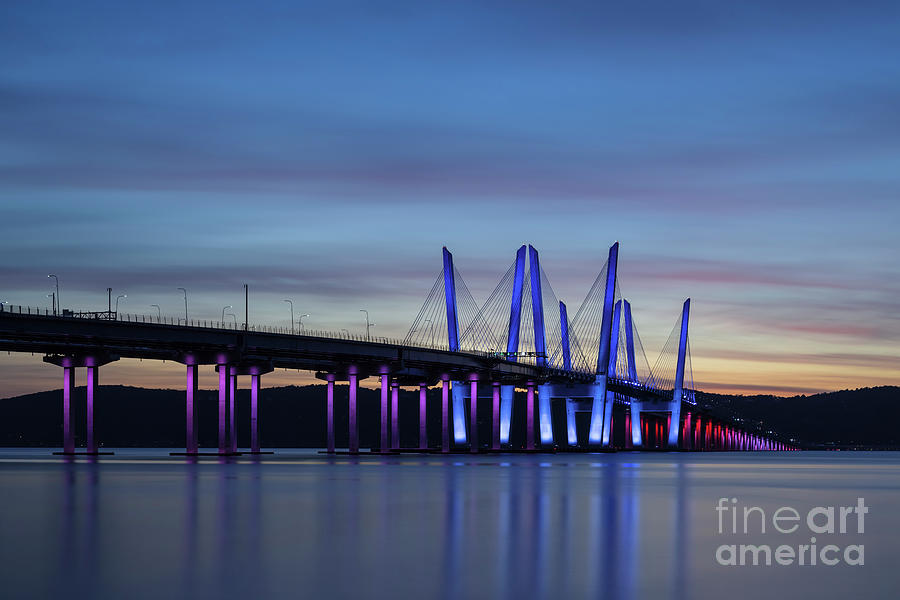 Governor Mario M. Cuomo Bridge on Columbus Day III Photograph by Clarence Holmes
