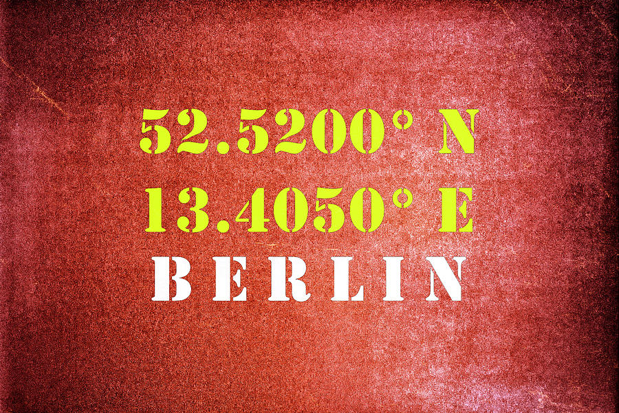 GPS Berlin Germany Typography Mixed Media by Joseph S Giacalone