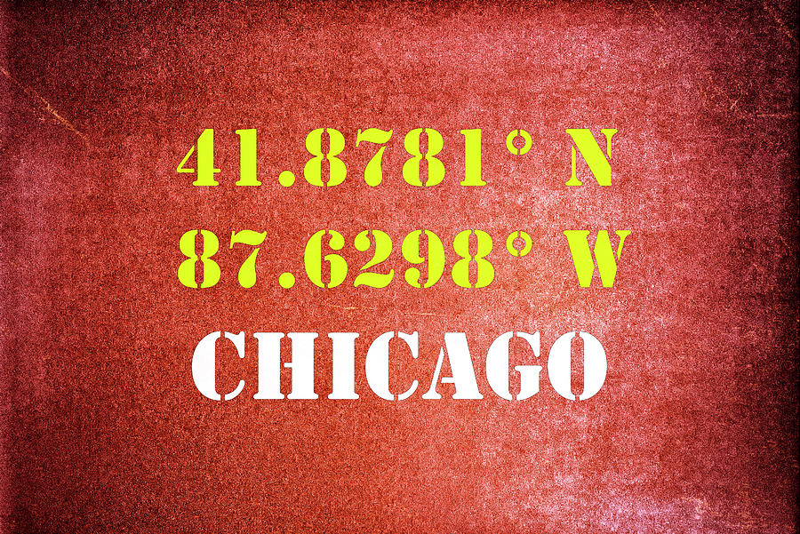 GPS Chicago Typography Mixed Media by Joseph S Giacalone