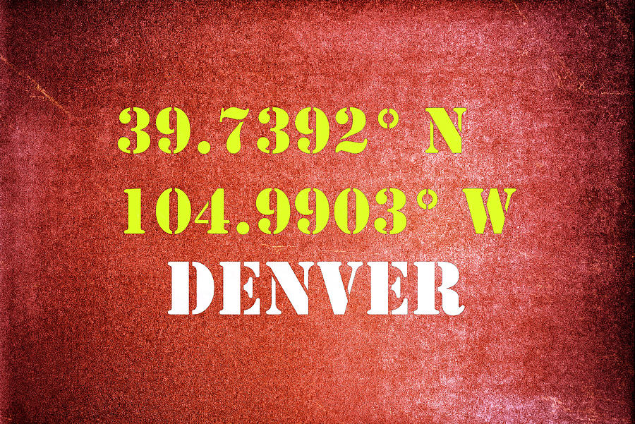 GPS Denver Colorado Typography Mixed Media by Joseph S Giacalone