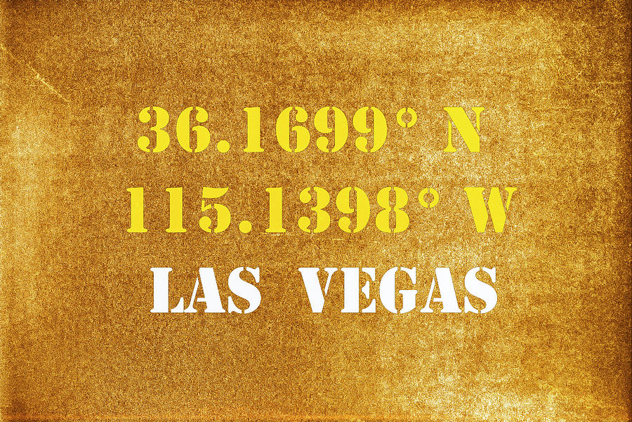 GPS Las Vegas Typography Mixed Media by Joseph S Giacalone