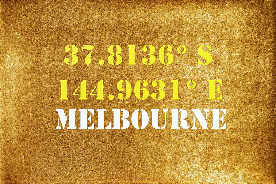 GPS Melbourne Australia Typography Mixed Media by Joseph S Giacalone