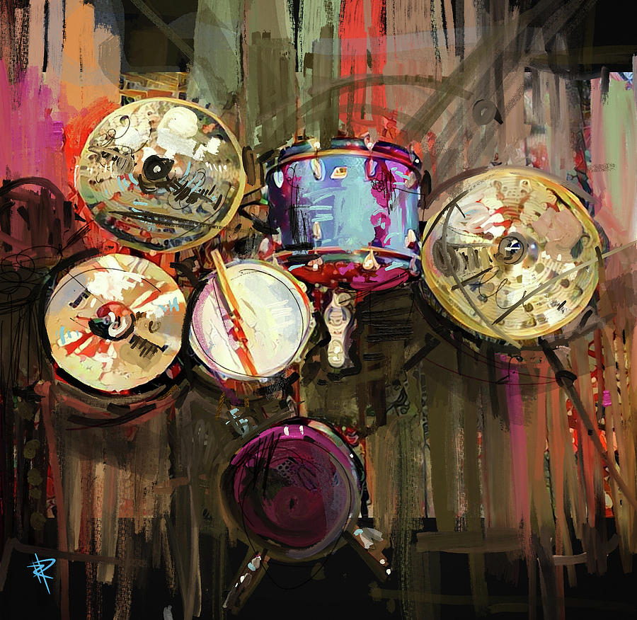 Drum Mixed Media - Grab Your Sticks by Russell Pierce