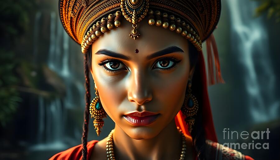 Grace and Serenity Portrait of a Beautiful Indian Woman in Natural Harmony Digital Art by Sapiens Verbum Grace and Serenity Portrait of a Beautiful Indian Woman in Natural Harmony Digital Art by Sapiens Verbum