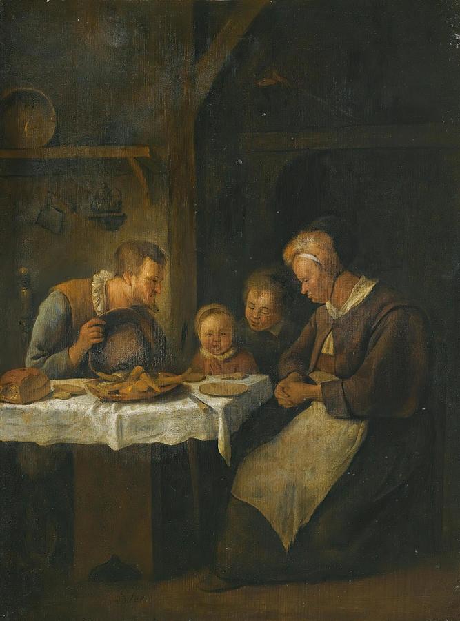 Grace Before A Meal Drawing by Jan Steen Dutch - Fine Art America