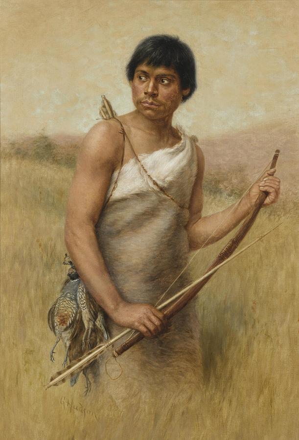 Grace Carpenter Hudson Ukiah Ca  The Quail Hunter Painting