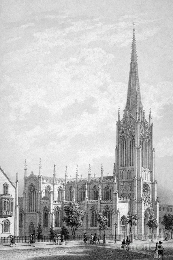 Grace Church, 1850 Drawing by Granger