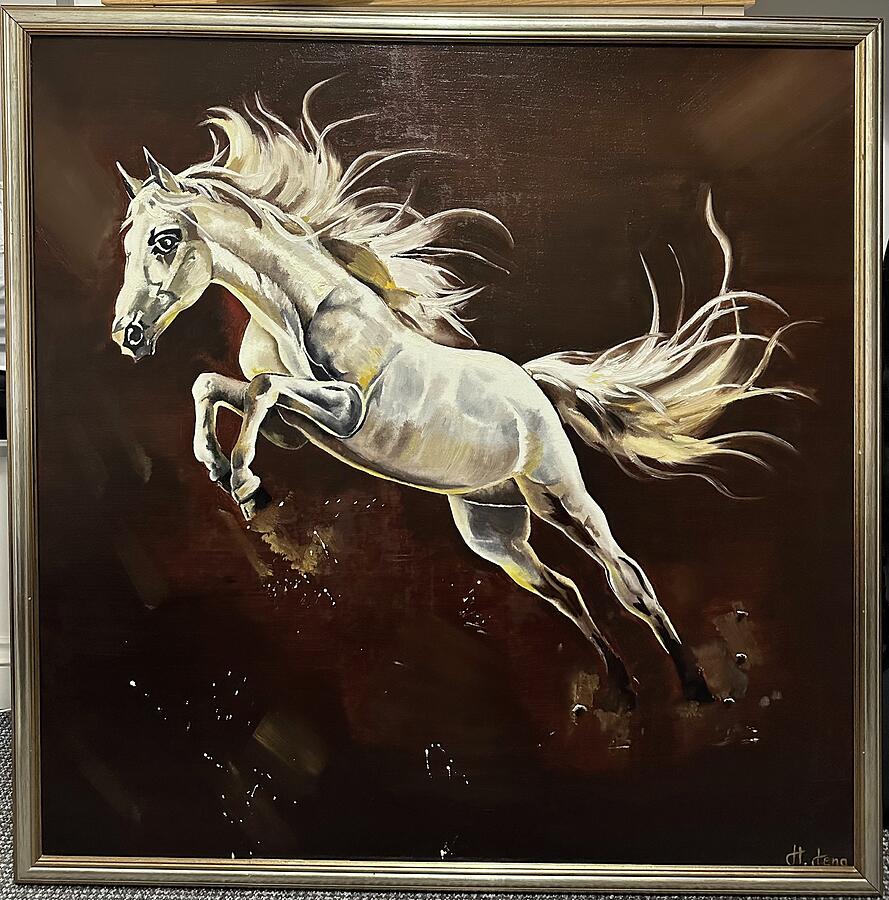 Horse Painting - Grace by Helga Lena