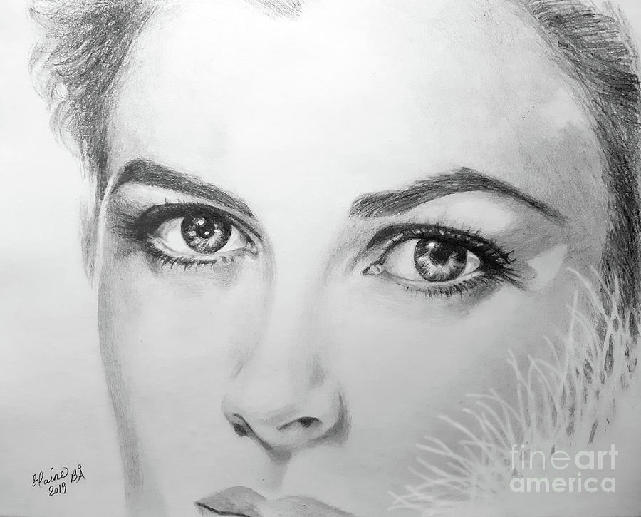 Grace in her eyes Drawing by Elaine Berger