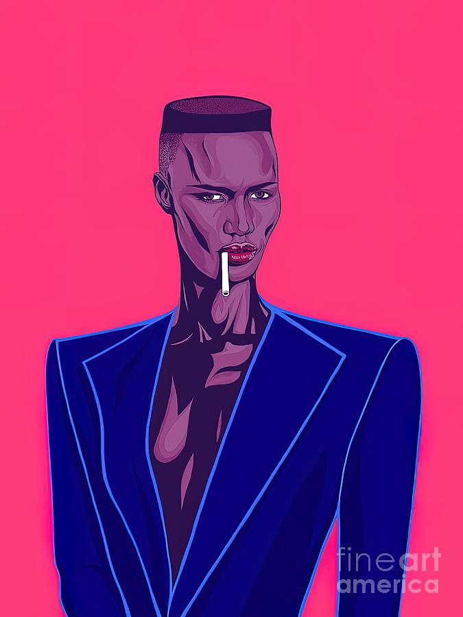 Grace Jones Portrait Night Clubbing Painting by Smith Parker - Fine Art ...