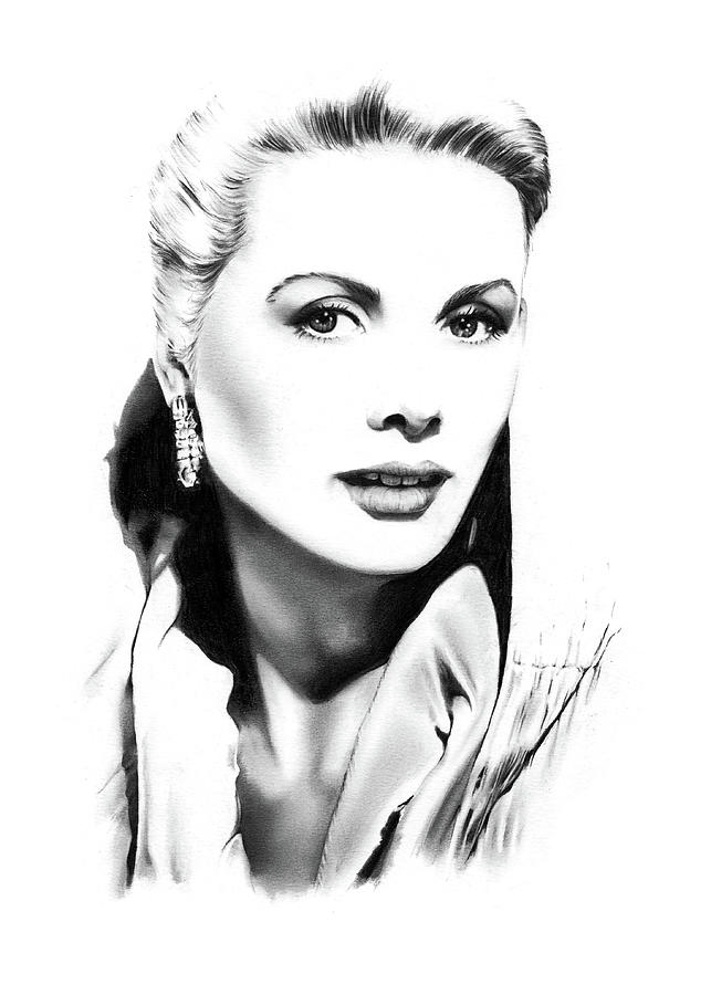 Hollywood Drawing - Grace Kelly by Dirk Richter