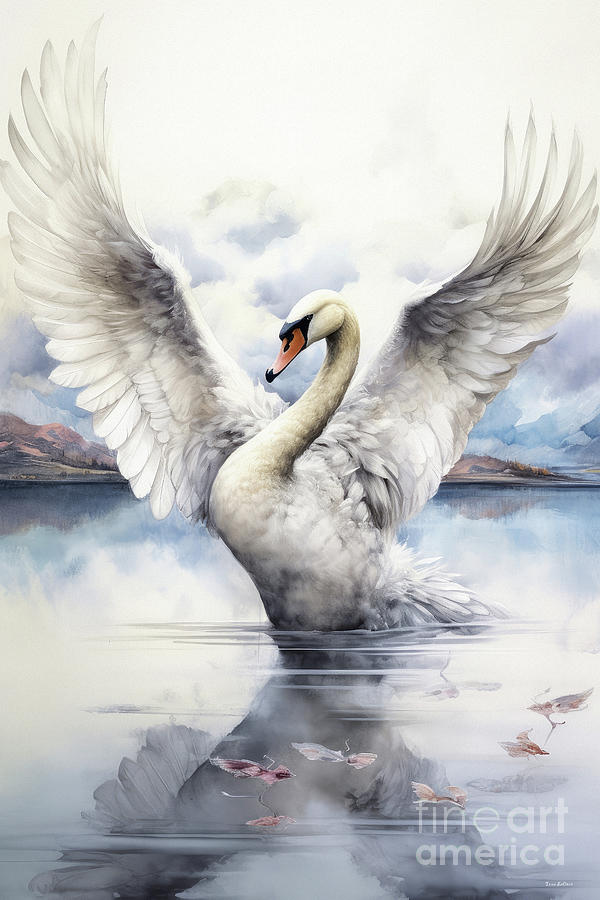 Graceful Swan Painting by Tina LeCour