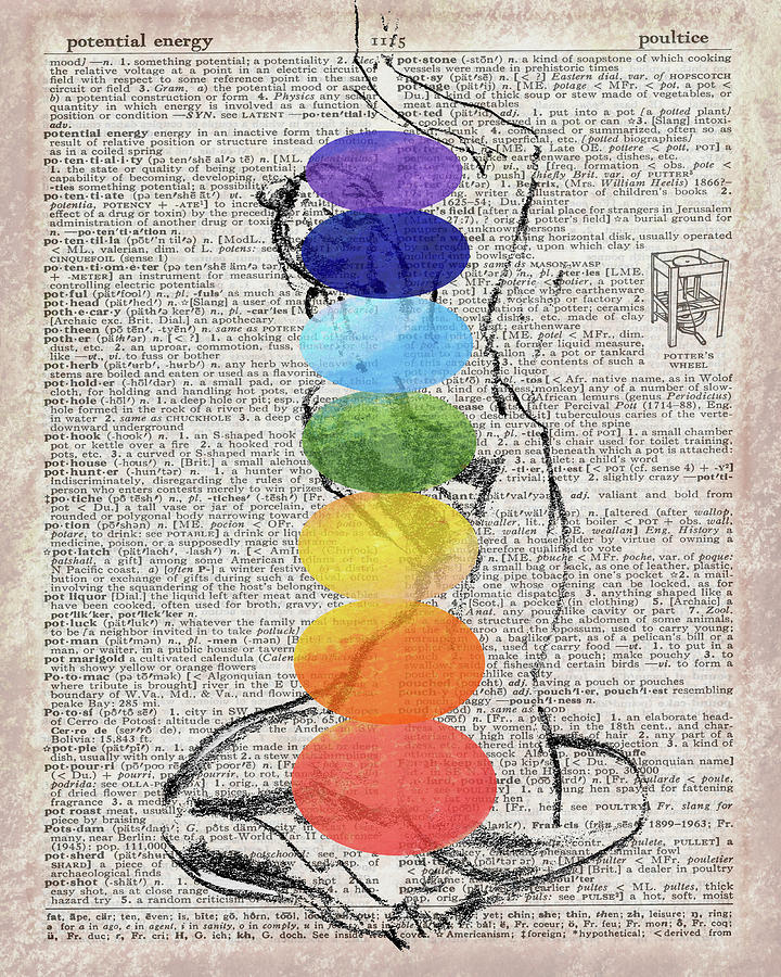 Graceful Synergy Of Chakra Colors Watercolor Painting by Irina Sztukowski