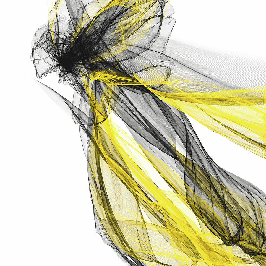 Yellow Painting - Graceful - Yellow And Gray by Lourry Legarde