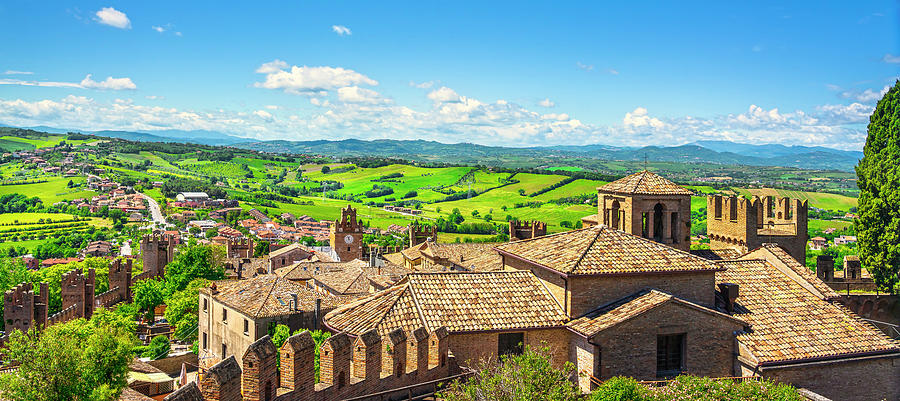 Gradara medieval village panoramic view Photograph by Stefano Orazzini