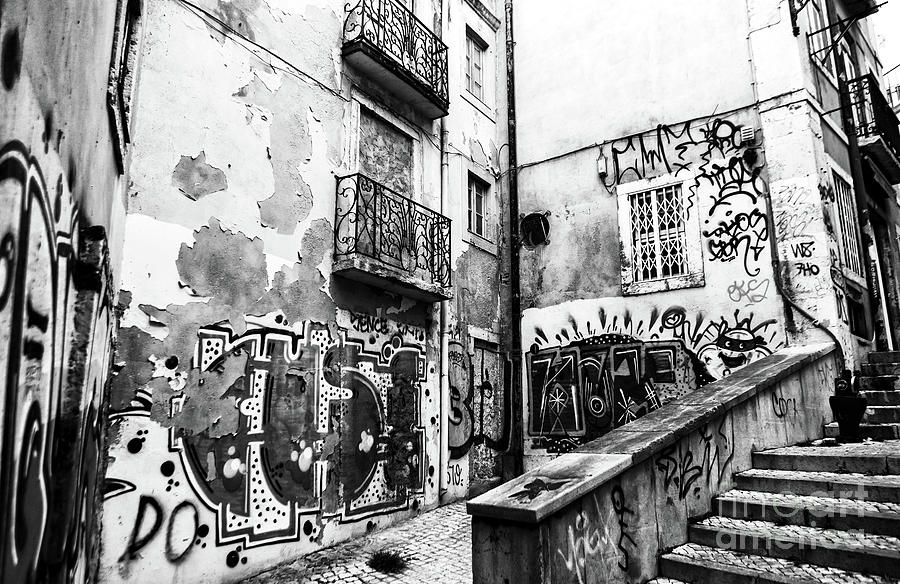 Graffiti Alley in Lisbon Photograph by John Rizzuto