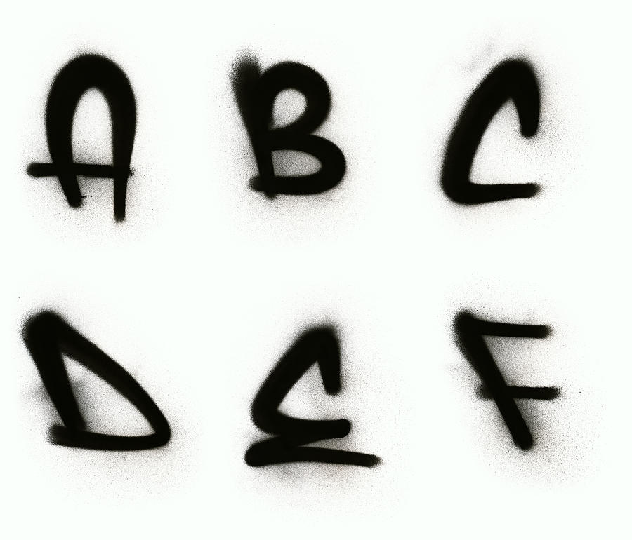 Graffiti alphabet A - F Photograph by Clicknique