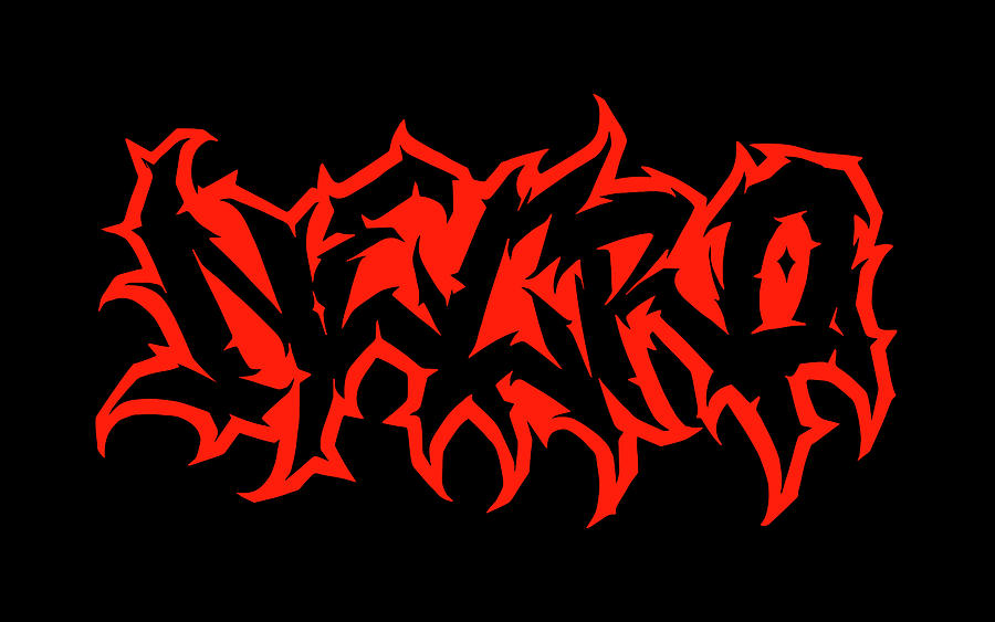 Graffiti Death Metal Logo - Red Mixed Media by Necro - Fine Art America