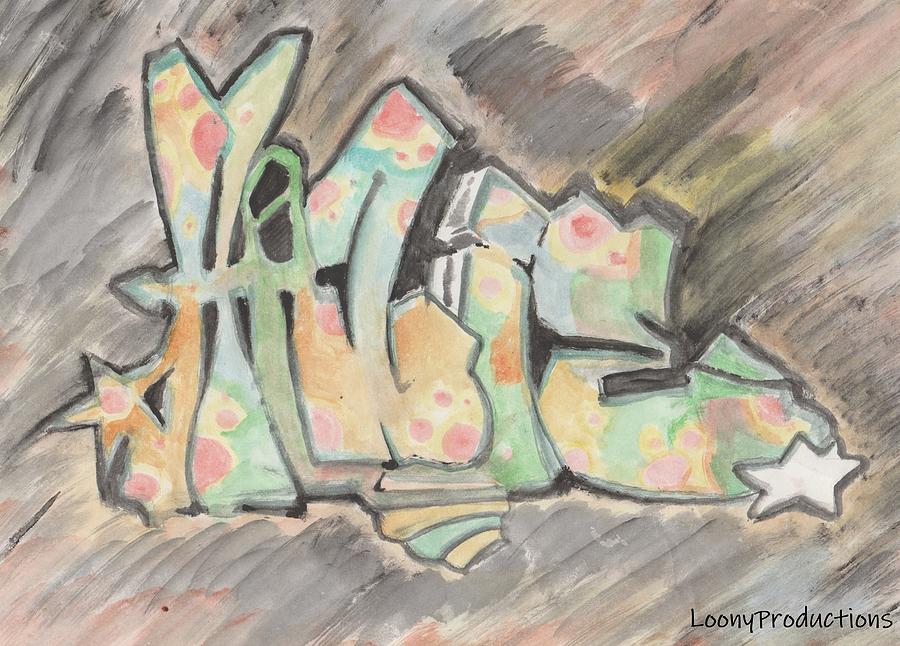 Graffiti drawing of my daughter Hazie's name Painting by Loony ...