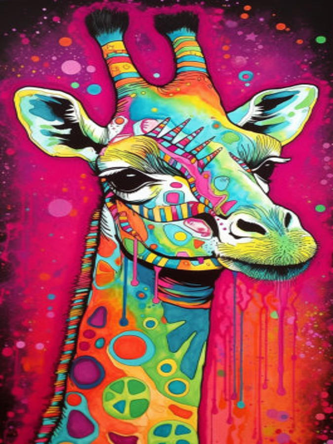 Graffiti Giraffe Digital Art by Sykart Designs - Fine Art America