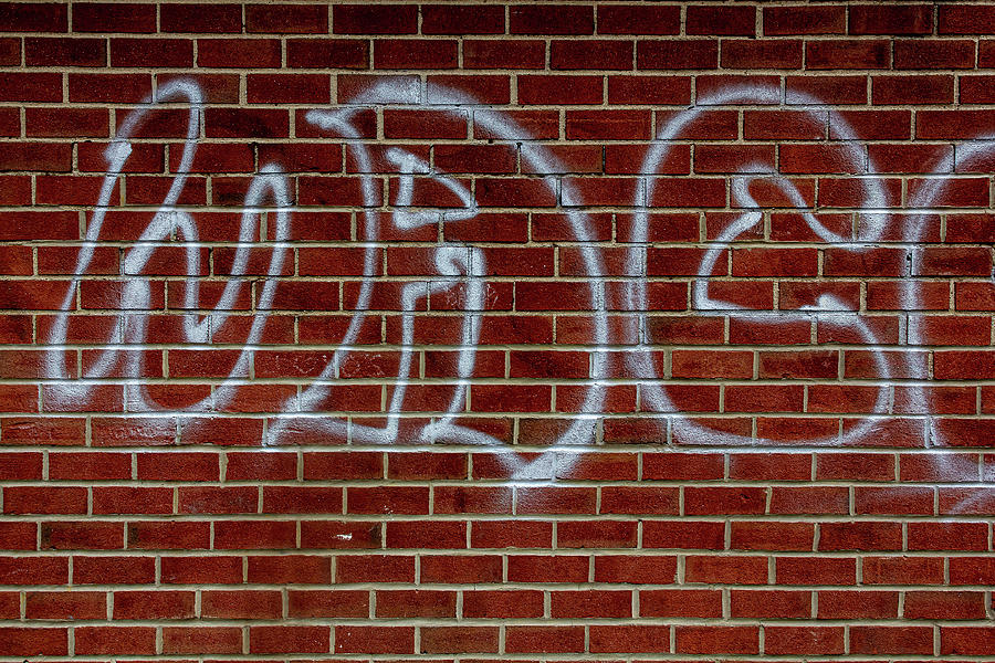 Graffiti on Red Brick Wall Photograph by Robert Ullmann - Fine Art America