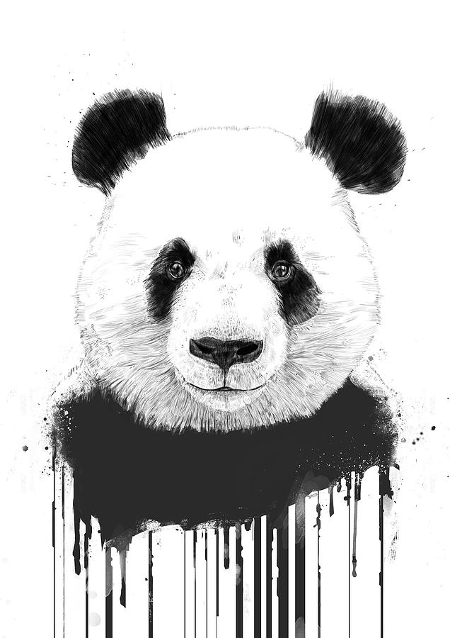 Animal Mixed Media - Graffiti panda by Balazs Solti
