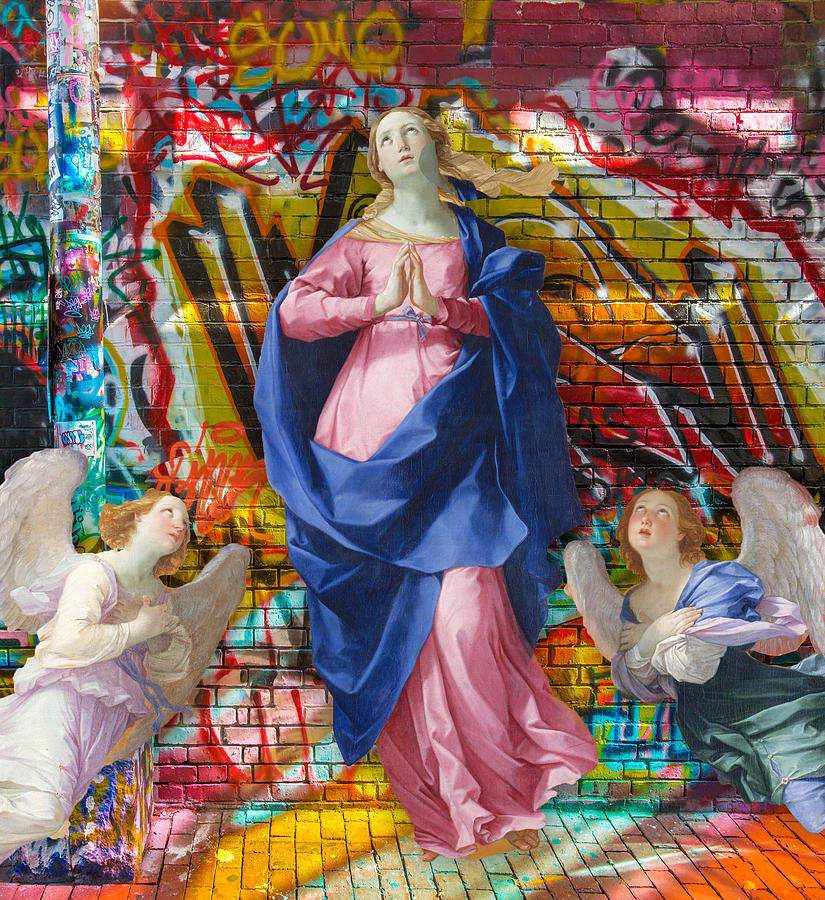 graffiti Saint Woman  Painting by Tony Rubino
