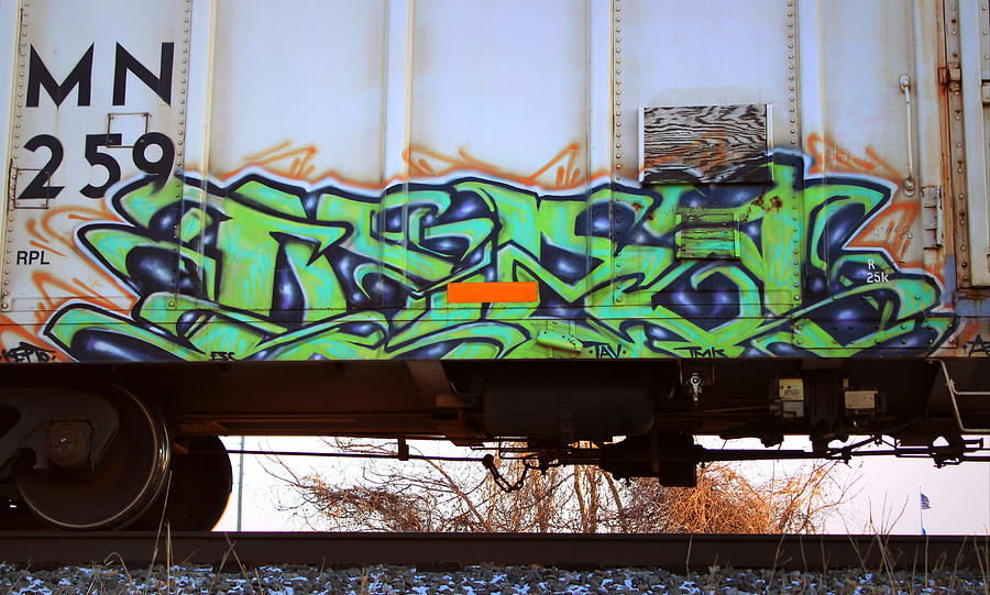 Graffiti Train Car in Winter Photograph by Joseph Skompski