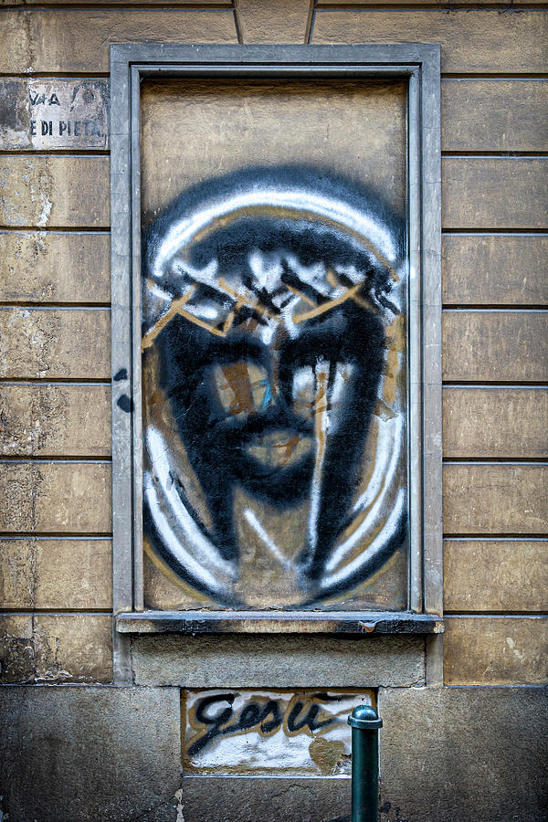 Graffitti Christ Photograph by Sonny Marcyan