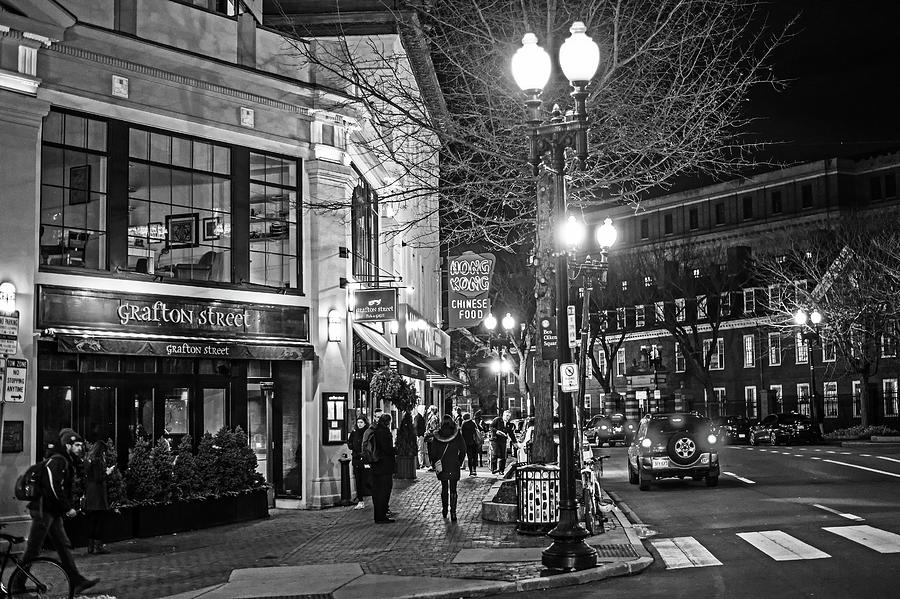Grafton Street Hong Kong Harvard Square Cambridge MA Black and White Photograph by Toby McGuire
