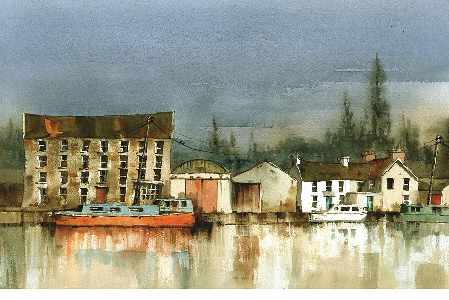 Graignamanagh Harbour, Kilkenny Painting by Val Byrne