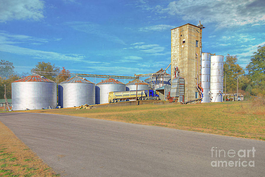 Farm Photograph - Grain Elevator in Bertrand Missouri  by Larry Braun