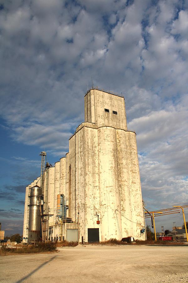 Grain Elevator Remington Indiana Offside View with Clouds Photograph by ...