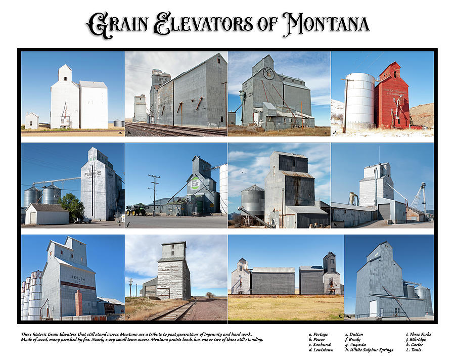 Grain Elevators Of Montana Photograph By Fran Riley - Fine Art America