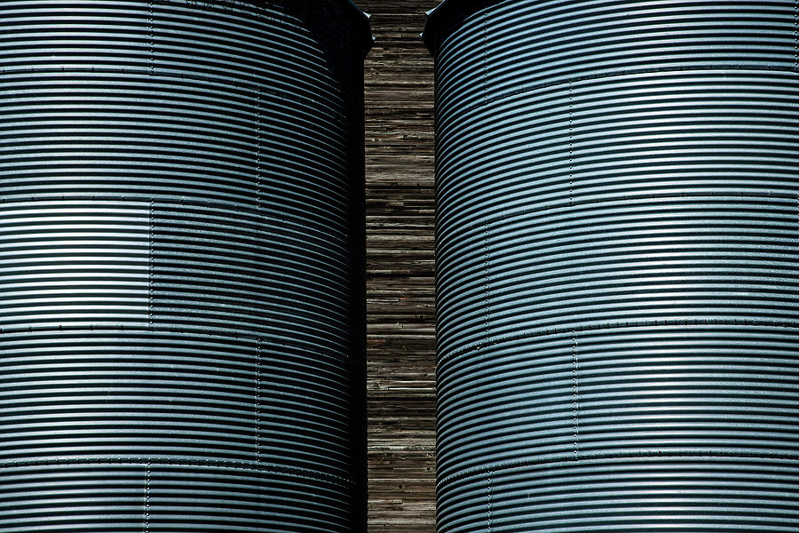 Barn Photograph - Grain Storage Bins by Connie Carr