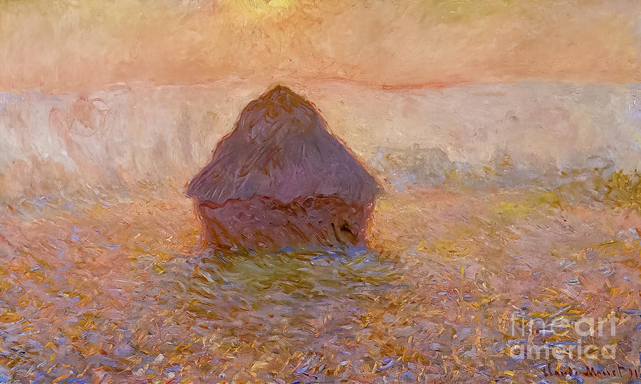 Grainstack, Sun in the Mist by Claude Monet 1891 Painting by Claude Monet