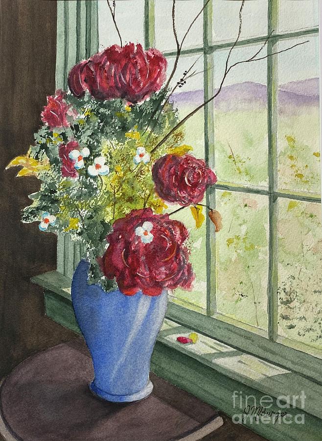 Grammas Flowers Painting by Joseph Burger