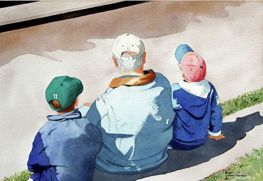 Grampa and the Boys Painting by Jim Gerkin